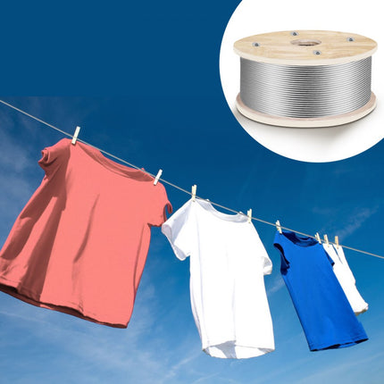 VEVOR 152mx4,8mm staalkabel 1x19 constructie staalkabel T316 roestvrij staal Gepolijst oppervlak draadkabel 1905,1kg breeksterkte roestvrij staal touw voor waslijnen trapleuningen tuinhekken scheepsbouw