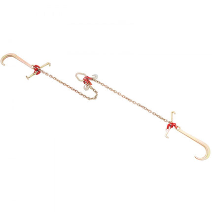 VEVOR hoofdstel met V-ketting, maximale werklast van 9620 lbs, 5/16'' x 3' G80 sleepketting met RTJ-clusterhaak, DOT-gecertificeerd, gegalvaniseerd mangaanstaal en D-sluiting, voor hef- en verplaatsingsactiviteiten