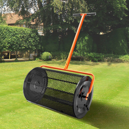 VEVOR Compoststrooier van staal Turfmosstrooier 1,27x2cm gaasmand Tuingazonstrooier Handgreeplengte verstelbaar van 62 tot 67,5cm 61cm metalen gaasmand Ideaal voor kunstmest zoals compostmestgrond veenmos