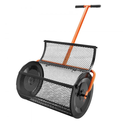 VEVOR Compoststrooier van staal Turfmosstrooier 1,27x2cm gaasmand Tuingazonstrooier Handgreeplengte verstelbaar van 62 tot 67,5cm 61cm metalen gaasmand Ideaal voor kunstmest zoals compostmestgrond veenmos