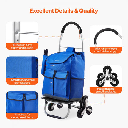 VEVOR steekwagen transportwagen vouwwagen laadrol opklapbaar 445x375x990mm