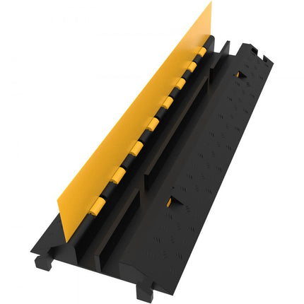 VEVOR Kabelbrug 4-delige Kabelgoot 2-kanaals rubberen kabelbeschermingsbeschermer Ramp Warehouse School Heavy-Duty