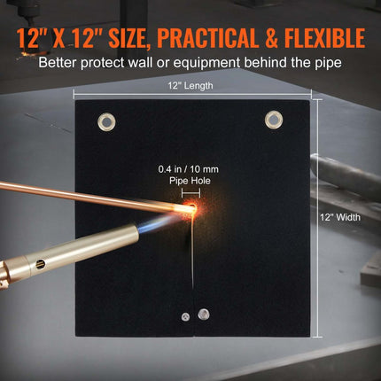 VEVOR lasdeken 305 x 305 x 3 mm lasdeken 982 ℃ hittebestendigheid hittebeschermingsstof hittebeschermingsmat koolstofvezel blusdeken brandwerende pad brandwerende mat brandmat zwart