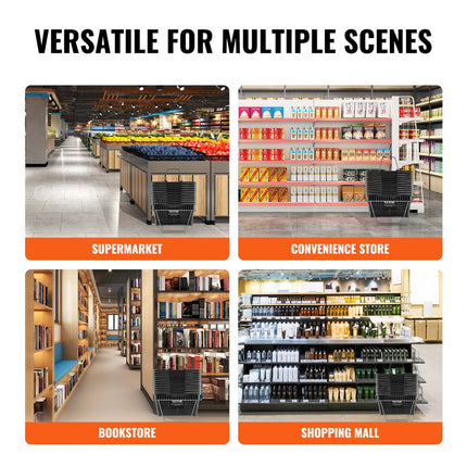 VEVOR boodschappenmand 12 stuks 21L met ijzeren handvat en standaard zwart