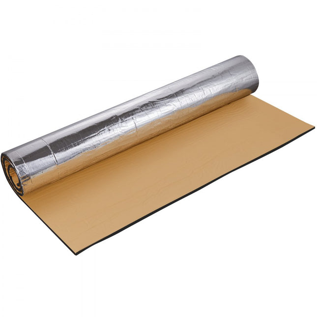 VEVOR Auto-isolatiemat 1,5 m² Anti-drummat 1520x1000 mm Voertuigisolatie 400 mil (10 mm) dikte Aluminiumfolie Geluidsisolatiemat Hittebestendig Geluidsbescherming Akoestische isolatie Geluidsisolatie 1xRoll