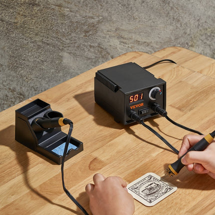 VEVOR Professioneel houtbrandergereedschap pyrografie, pyrografieset met dubbele pen en dubbele aansluiting, pyrografiemachineset, pyrografiestation inclusief digitaal display pyrografiezuiger