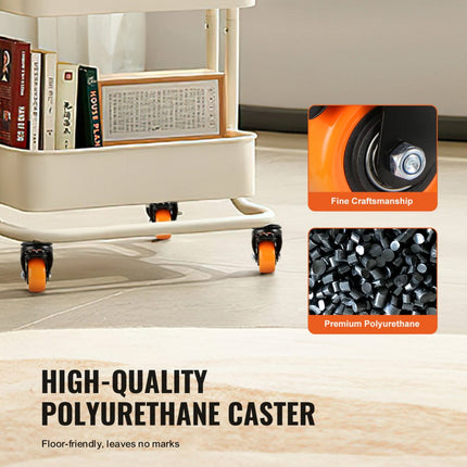 VEVOR set van 4 transportwielen 50,8 mm zwaarlastwielen met rem, draagvermogen tot 50 kg, zwenkwielen voor binnen en buiten, industriewielen met dubbele kogellagers, meubelwielen, railwielen, bokwielen