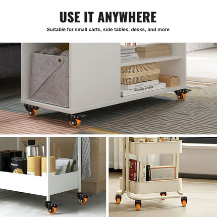 VEVOR set van 4 transportwielen 50,8 mm zwaarlastwielen met rem, draagvermogen tot 50 kg, zwenkwielen voor binnen en buiten, industriewielen met dubbele kogellagers, meubelwielen, railwielen, bokwielen