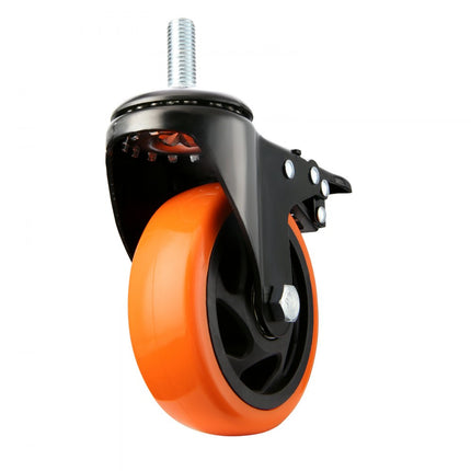 VEVOR set van 4 transportwielen 101,6 mm zwaarlastwielen met rem, draagvermogen tot 200 kg, zwenkwielen voor binnen en buiten, industriewielen met dubbele kogellagers, meubelwielen, railwielen, bokwielen