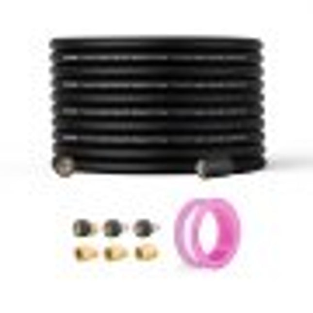 VEVOR leidingreinigingsslangenset M22-14mm aansluiting leidingreinigingsset max. 289.58bar rioolreiniger 19.1mm buigradius hogedrukreiniger toebehoren afvoer professionele pijpenrager PVC polyester