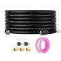 VEVOR rioolreinigingsslangenset M22 14 mm aansluiting leidingreinigingsset max. 248,21 bar rioolreiniger 19,1 mm buigradius hogedrukreiniger accessoires incl. 5x metalen aansluitstuk pijpenrager PVC polyester