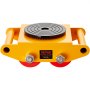 VEVOR 4x gepantserde rollen 8T transportchassis 280x210x105 mm koolstofstalen transportrollen industriële rol met 4 PU-richtingswielen rol Ф 135x9 mm draaibare plaat meubel transporthulp transportrol
