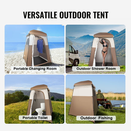 VEVOR Douchetent, Omkleedtent, Toilettent, 66" x 66" x 88" Tent, 1 Persoons Kleedkamer, Privacytent met Zakken, Ophangtouw & Waslijn, voor Aankleden, Omkleden, Toilet, Badkamer