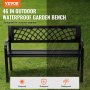 VEVOR tuinbank terrasbank van metaal, 1163 mm parkbank rustbank 218 kg draagvermogen, 3 persoons tuin- en parkbank met rugleuning en armleuningen, vintage bank voor tuin, park, binnenplaats, veranda
