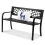 VEVOR tuinbank terrasbank van metaal, 1163 mm parkbank rustbank 218 kg draagvermogen, 3 persoons tuin- en parkbank met rugleuning en armleuningen, vintage bank voor tuin, park, binnenplaats, veranda