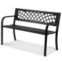 VEVOR tuinbank terrasbank van metaal, 1163 mm parkbank rustbank 218 kg draagvermogen, 3 persoons tuin- en parkbank met rugleuning en armleuningen, vintage bank voor tuin, park, binnenplaats, veranda