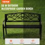 VEVOR tuinbank terrasbank van metaal, 127 cm parkbank rustbank 250 kg draagvermogen, 3-persoons tuin- en parkbank met rugleuning en armleuningen, vintage bank voor tuin, park, tuin, veranda