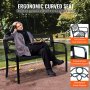 VEVOR tuinbank terrasbank van metaal, 127 cm parkbank rustbank 250 kg draagvermogen, 3-persoons tuin- en parkbank met rugleuning en armleuningen, vintage bank voor tuin, park, tuin, veranda
