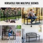 VEVOR tuinbank terrasbank van metaal, 127 cm parkbank rustbank 250 kg draagvermogen, 3-persoons tuin- en parkbank met rugleuning en armleuningen, vintage bank voor tuin, park, tuin, veranda