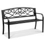 VEVOR tuinbank terrasbank van metaal, 127 cm parkbank rustbank 250 kg draagvermogen, 3-persoons tuin- en parkbank met rugleuning en armleuningen, vintage bank voor tuin, park, tuin, veranda