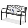 VEVOR tuinbank terrasbank van metaal, 127 cm parkbank rustbank 250 kg draagvermogen, 3-persoons tuin- en parkbank met rugleuning en armleuningen, vintage bank voor tuin, park, tuin, veranda