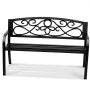 VEVOR tuinbank terrasbank van metaal, 127 cm parkbank rustbank 250 kg draagvermogen, 3-persoons tuin- en parkbank met rugleuning en armleuningen, vintage bank voor tuin, park, tuin, veranda