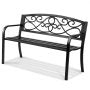 VEVOR tuinbank terrasbank van metaal, 127 cm parkbank rustbank 250 kg draagvermogen, 3-persoons tuin- en parkbank met rugleuning en armleuningen, vintage bank voor tuin, park, tuin, veranda