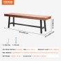 VEVOR tuinbank 160cm hout 227kg parkterras parkbank 3 zits