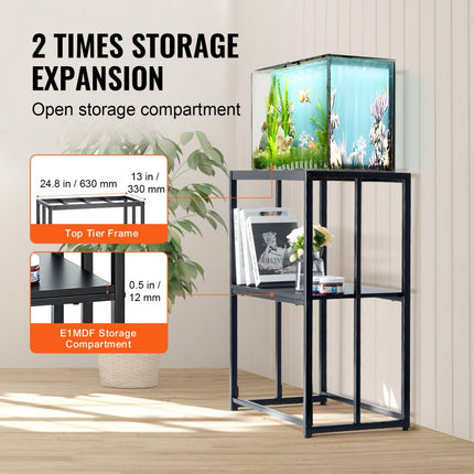 VEVOR Aquariumstandaard, 20 gallon aquariumstandaard, 25" x 13" x 30" stalen schildpadtankstandaard, 180 lb laadvermogen, reptielentankstandaard met opbergruimte, hardwareset en antislipvoetjes