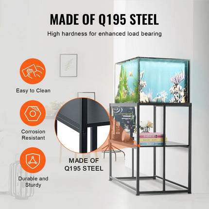 VEVOR aquariumstandaard, 40 gal aquariumstandaard, 927 x 470 x 750 mm stalen schildpadtankstandaard, 152 kg laadvermogen, reptielentankstandaard met opbergruimte, hardwareset en antislipvoeten zwart