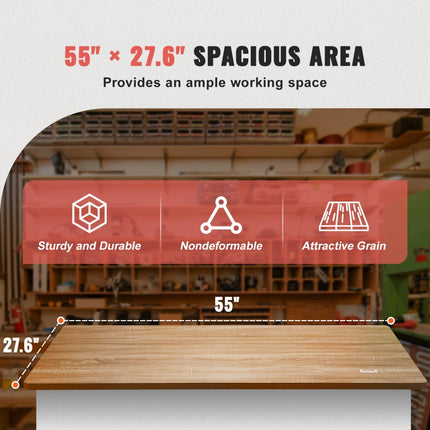 VEVOR tafelblad 25 mm spaanplaat 1400x700 mm houten plaat P2 materiaal melaminehars gecoate spaanplaat afgeronde hoek bureaublad ideaal voor werkbankreparatie werkbank kantoortafel eettafel