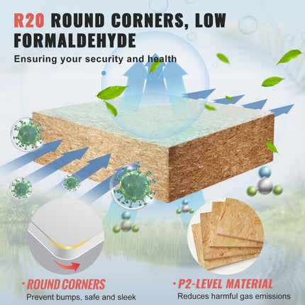 VEVOR tafelblad 60" x 25" x 1" 100 kg draagvermogen Universeel spaanplaatbureau uit één stuk voor in hoogte verstelbaar elektrisch sta-bureauframe rechthoekig werkblad