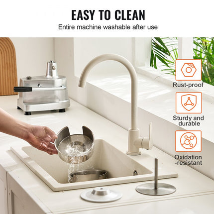 VEVOR Commerciële Burger Patty Maker 13cm Hamburger Beef Patty Maker Heavy Duty Food Grade RVS Burger Press Keuken Vlees Shaper