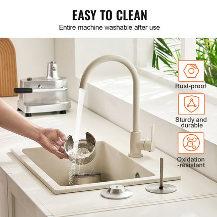 VEVOR Commerciële Burger Patty Maker, 100 mm / 4 "Hamburger Beef Patty Maker, Heavy Duty Food Grade roestvrijstalen kom Burger Press, Keukenvleesvormmachine met 1000 stuks Patty Papi