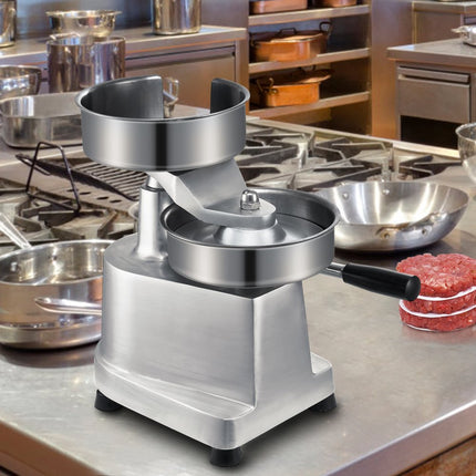 VEVOR Commerciële Burger Patty Maker, 150 mm / 6" Hamburger Beef Patty Maker, Heavy Duty Food Grade roestvrijstalen kom Burgerpers, Keukenvleesvormmachine met 1000 stuks Patty Papi