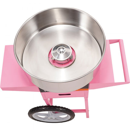 VEVOR Suikerspinmachines Elektrische suikerspinmaker met kar 1000W commerciële suikerspinmaker met roestvrijstalen kom suikerschep en lade perfect