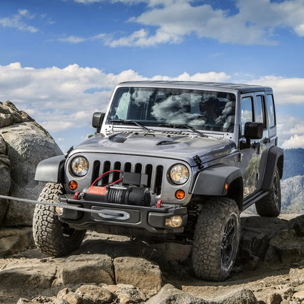 VEVOR Elektrische Lier 12V Winch 4500lbs/2041kg Offroad Motor Lier Kabel Elektrische Lier Nylon Touw met Draadloze Afstandsbediening Zwart Ideaal voor