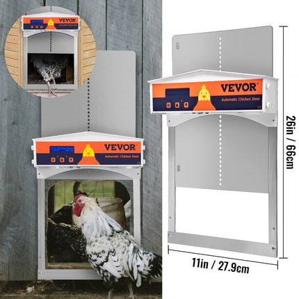 VEVOR Automatische Kippendeur Opener Kit Automatisch Kippenluik Sluiten Tandwielheffer Gegalvaniseerd Poort met Avond- en Ochtendvertraagde