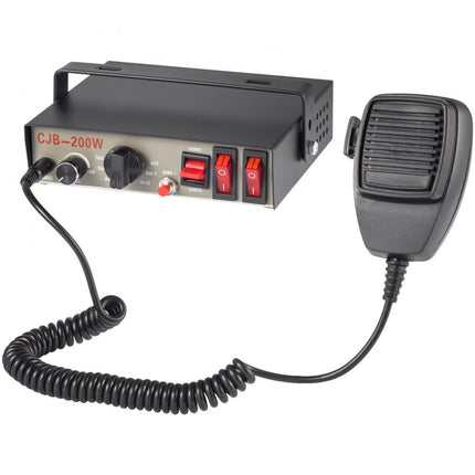 VEVOR auto-waarschuwingsalarmluidspreker 200W 12V, autosirene alarmhoorn 9 tonen universele politie, brandscherm, hoorn, luidspreker, kunststof waarschuwingshoorn, alarmluidspreker met handmicrofoon