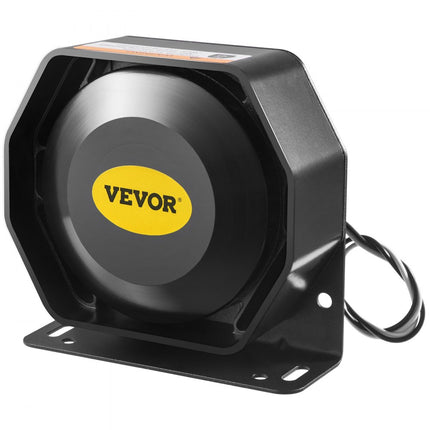 VEVOR auto-waarschuwingsalarmluidspreker 200W 12V, autosirene alarmhoorn 9 tonen universele politie, brandscherm, hoorn, luidspreker, kunststof waarschuwingshoorn, alarmluidspreker met handmicrofoon