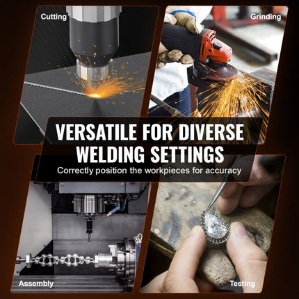 VEVOR Draaitafel voor lassen 80 W Laspositioneerder 1-12 RPM Manipulator 30 kg (horizontaal)/15 kg (verticaal) Draaitafel 0-90 ° Kantelhoek KD200 Drieklauwplaat voor snijden, slijpen, monteren