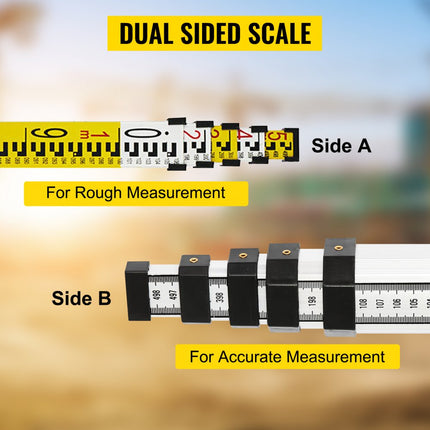 VEVOR Professionele rotatielaser max. werkbereik 500 m rood, lijnlaser 360 graden laser hoogtemeter water- en stofdicht buitenwerktijd 20 uur met statief en liniaal elektra