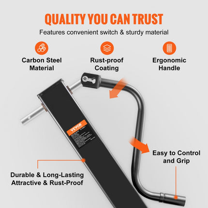 VEVOR aanhangerkrik tot 5443 kg aanhangersteun reiskar draaisteun met ergonomische handgreep autokrik van koolstofstaal met roestwerende coating aanhangerkrikstandaard in hoogte verstelbaar