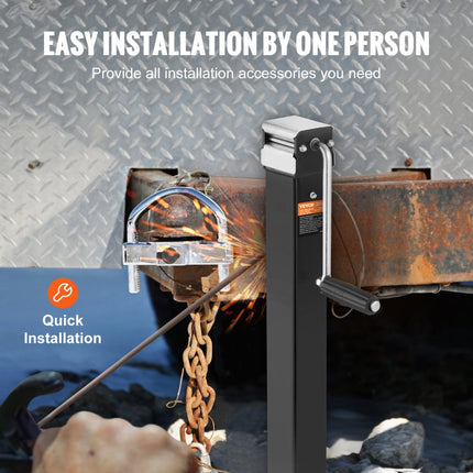 VEVOR aanhangerkrik, aangelaste aanhangersteun, draagvermogen 3629 kg, aanhangerkrik met handgreep voor het heffen van camperaanhangers, paardentrailers, bedrijfswagenaanhangers, jachtaanhangers