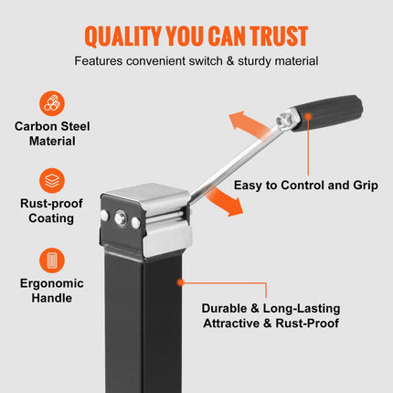 VEVOR aanhangerkrik, aangelaste aanhangersteun, draagvermogen 3629 kg, aanhangerkrik met handgreep voor het heffen van camperaanhangers, paardentrailers, bedrijfswagenaanhangers, jachtaanhangers