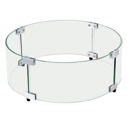 VEVOR Vuurplaats Windscherm 740x214mm Rond Glazen Vlamscherm 6mm Dik Vuurtafel Accessoires Transparant Gehard Glas Vlamscherm voor Propaangas Buitenterras Achtertuin