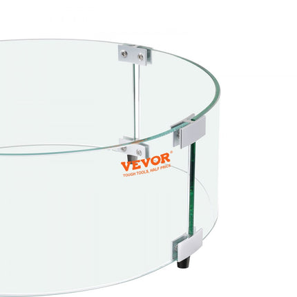VEVOR Vuurplaats Windscherm 740x214mm Rond Glazen Vlamscherm 6mm Dik Vuurtafel Accessoires Transparant Gehard Glas Vlamscherm voor Propaangas Buitenterras Achtertuin