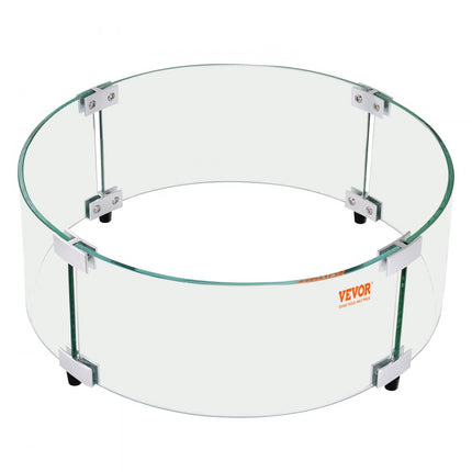VEVOR Vuurplaats Windscherm 740x214mm Rond Glazen Vlamscherm 6mm Dik Vuurtafel Accessoires Transparant Gehard Glas Vlamscherm voor Propaangas Buitenterras Achtertuin