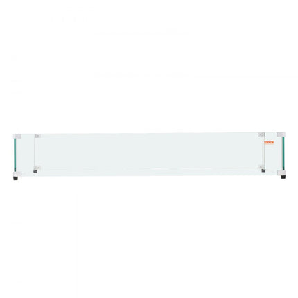 VEVOR Glazen windscherm voor rechthoekige vuurplaatstafel 773 x 367 x 191 mm, 8 mm dik en stevig paneel van gehard glas met harde aluminium hoekbeugel en rubberen voetjes, eenvoudig te monteren