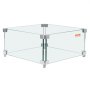 VEVOR gashaard windscherm voor vierkante vuurtafel 380 x 380 x 180 mm vuurplaats windscherm 8 mm dik vierkant glazen scherm glazen blad met harde hoekbeugel en voeten